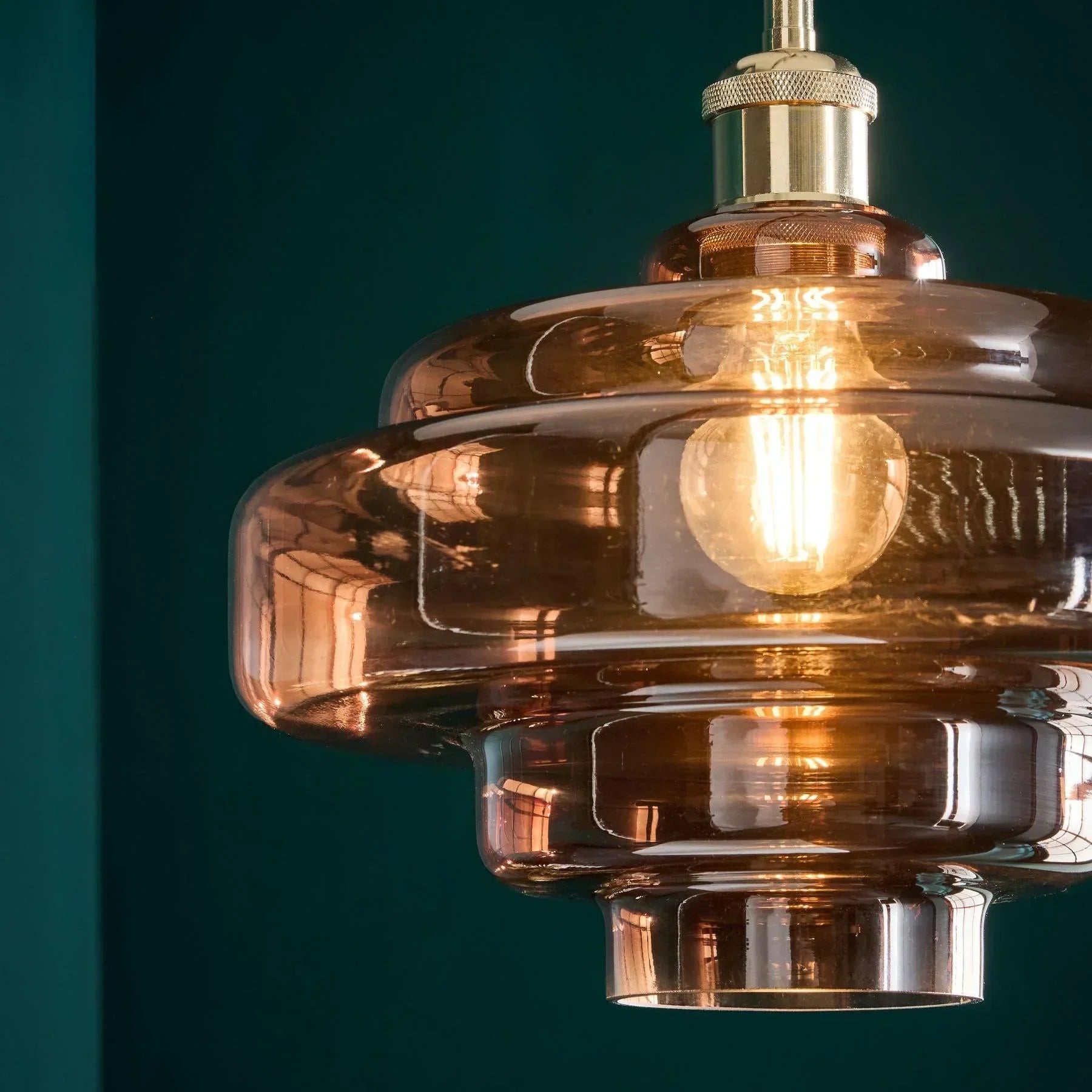 Valenra Macaron Orange Glass Pendant Light | Mid-Century Tiered Lamp