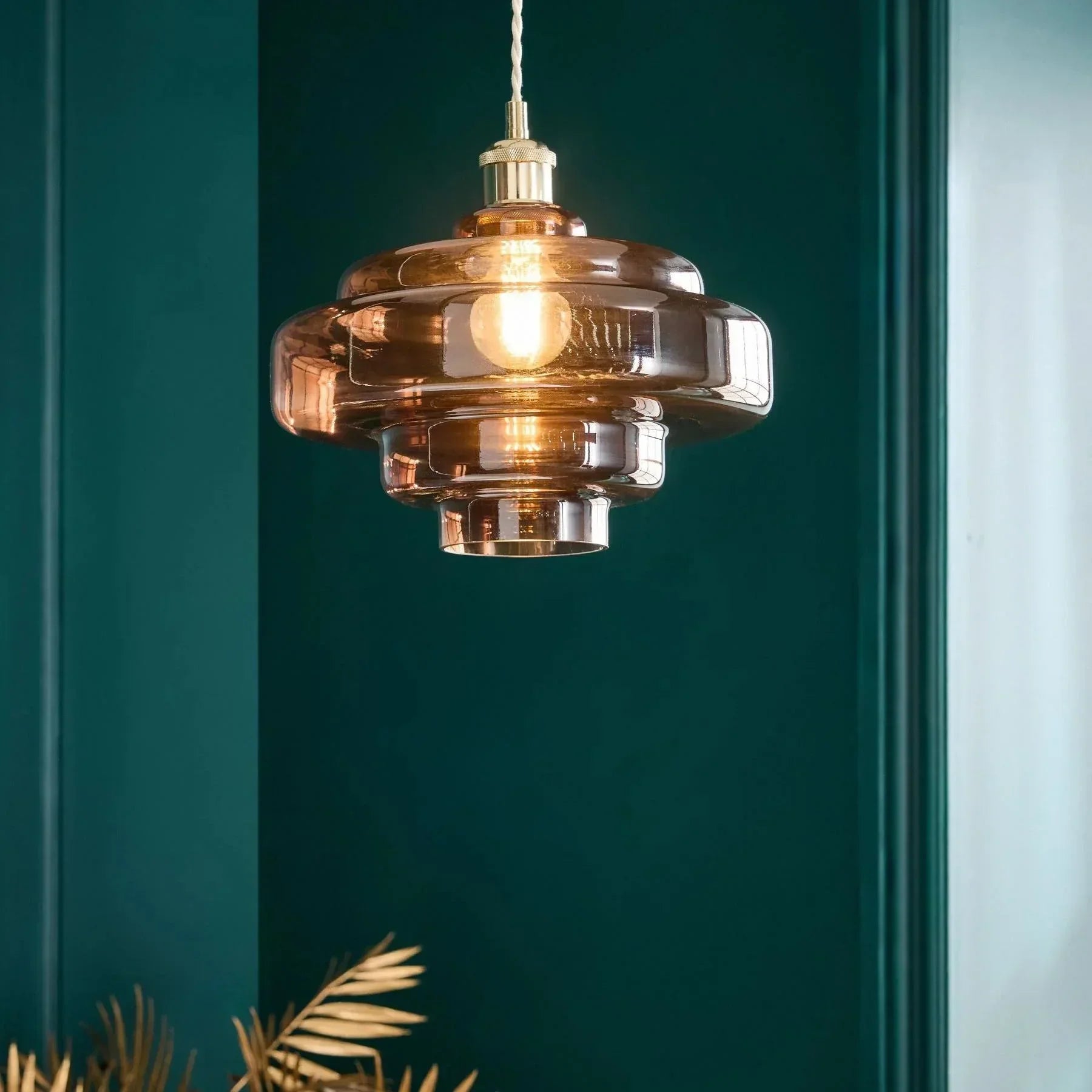 Valenra Macaron Orange Glass Pendant Light | Mid-Century Tiered Lamp