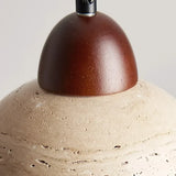 Velian Japandi Travertine Bud Pendant Light - Natural Stone Ceiling Lamp