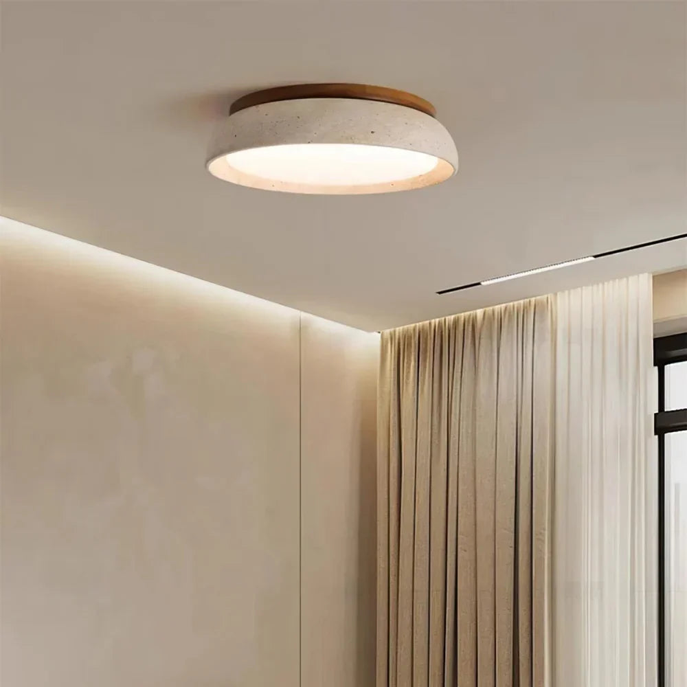 Veliana Wabi-Sabi Travertin Deckenleuchte – handgefertigte Stein-Deckenlampe