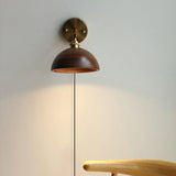 Vintage Wood Plug In Wall Lamp