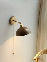 Vintage Wood Plug In Wall Lamp