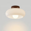 Violetta French Bauhaus Glasdeckenlampe | Walnussholz Mid-Century Leuchte