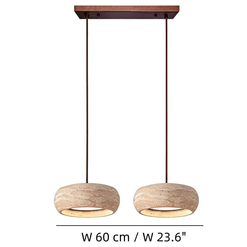 Yannick Wabi Sabi Travertine Pendant Light | Natural Stone Dining Lamp