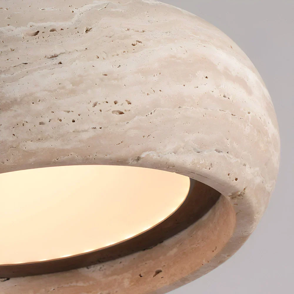 Yannick Wabi Sabi Travertine Pendant Light | Natural Stone Dining Lamp