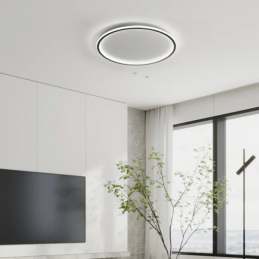 Zev Moderne runde hohle LED-Deckenleuchte – Minimalistische Deckenleuchte