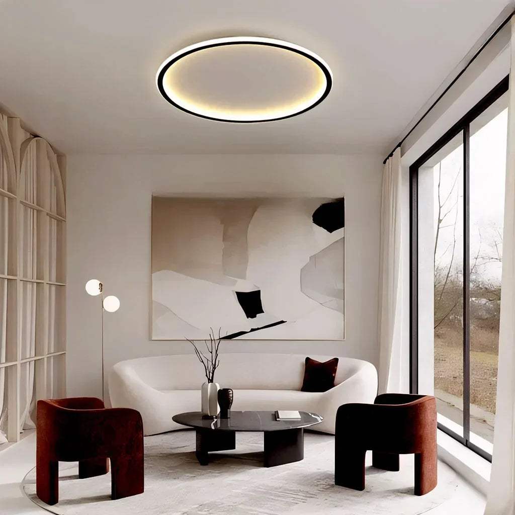 Zev Moderne runde hohle LED-Deckenleuchte – Minimalistische Deckenleuchte