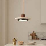 Zola Natural Travertine Pendant Light - Retro Wabi-Sabi LED Ceiling Lamp