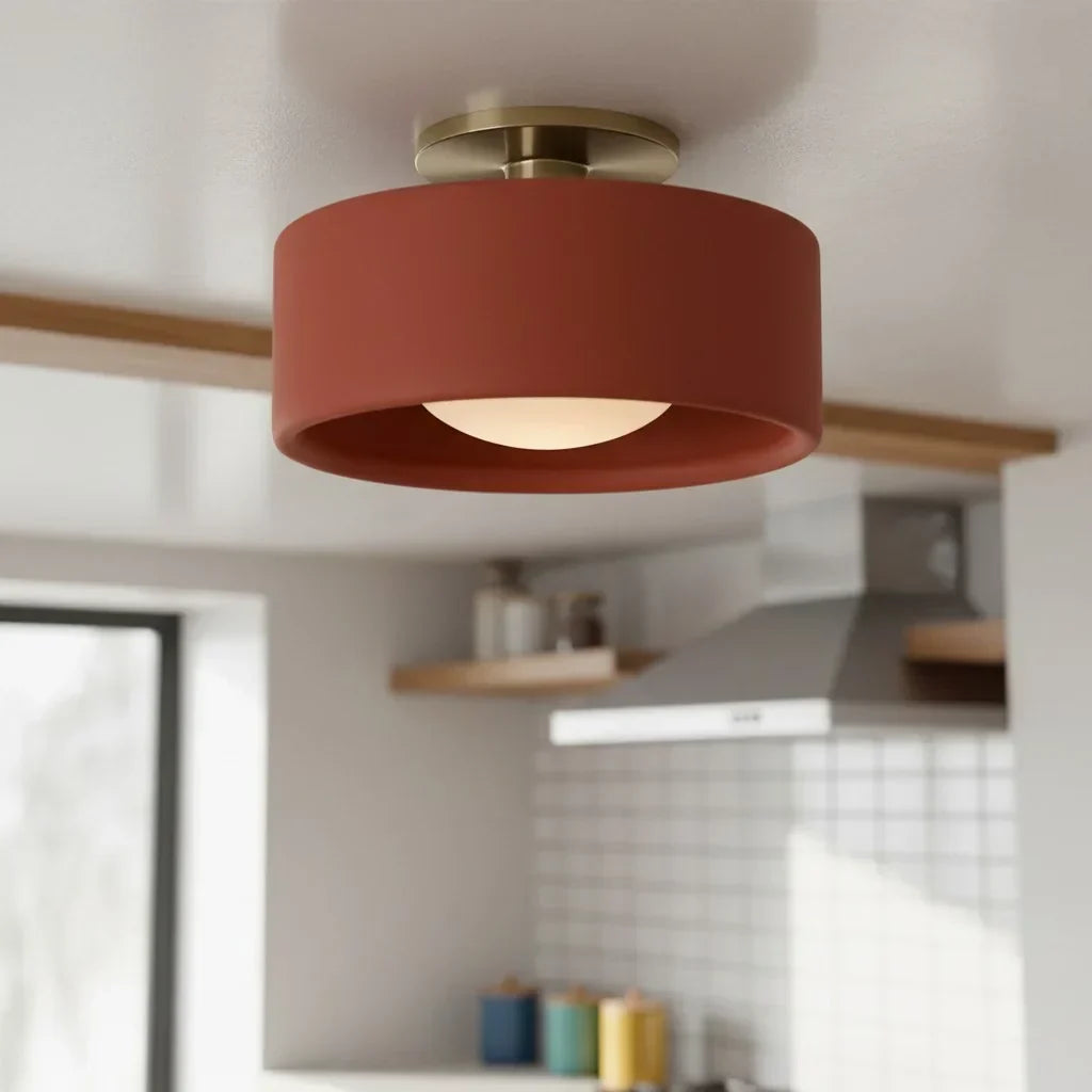Zora Minimalist Porcelain Ceiling Light | Scandinavian Flush Mount