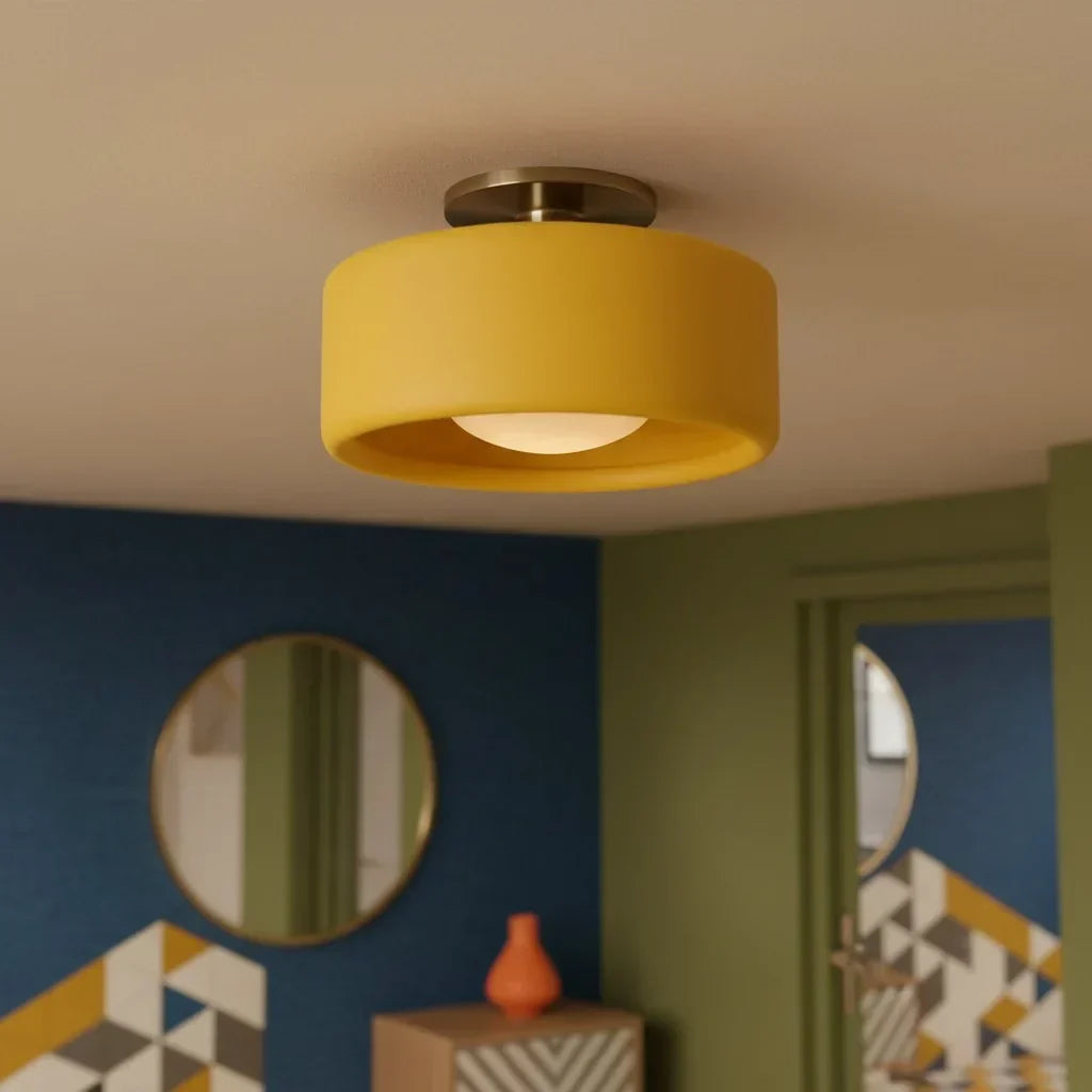 Zora Minimalist Porcelain Ceiling Light | Scandinavian Flush Mount