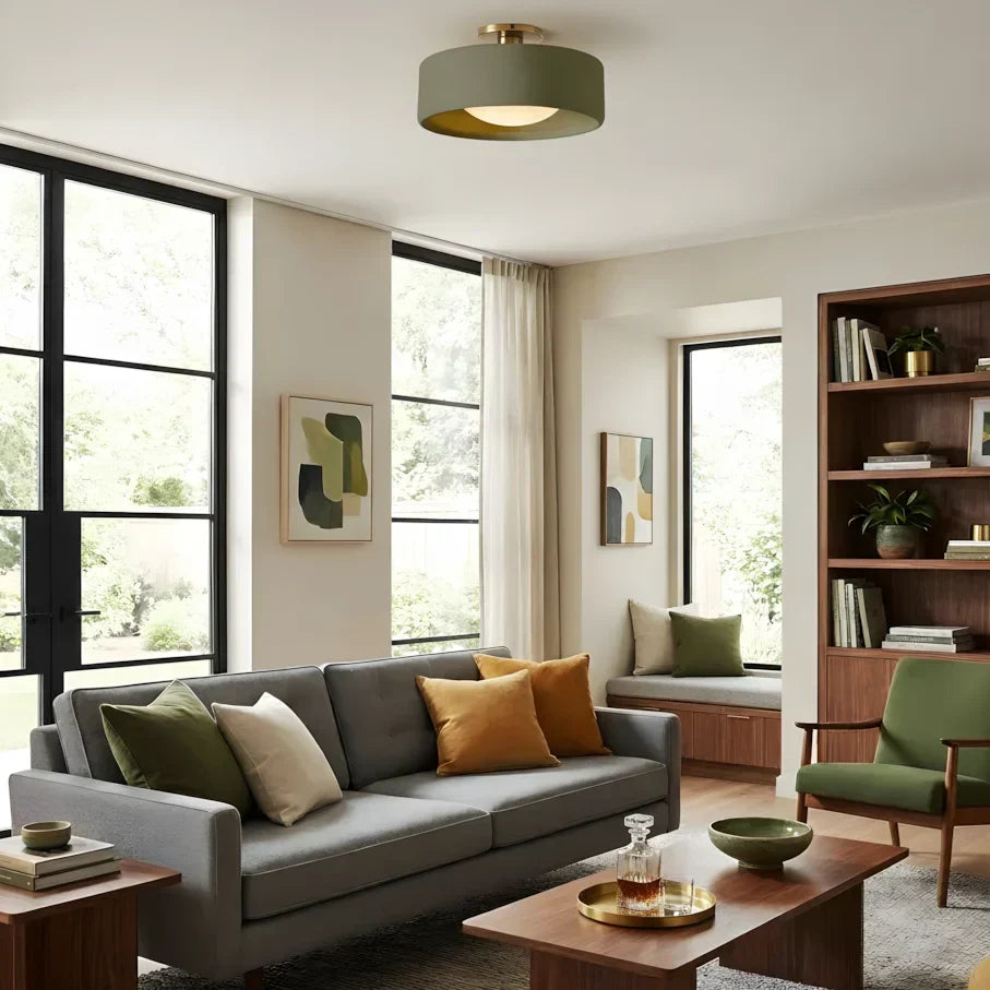Zora Minimalist Porcelain Ceiling Light | Scandinavian Flush Mount
