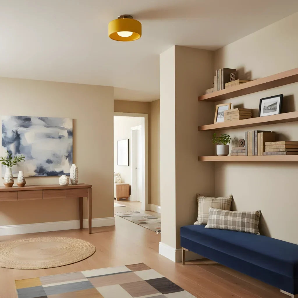 Zora Minimalist Porcelain Ceiling Light | Scandinavian Flush Mount