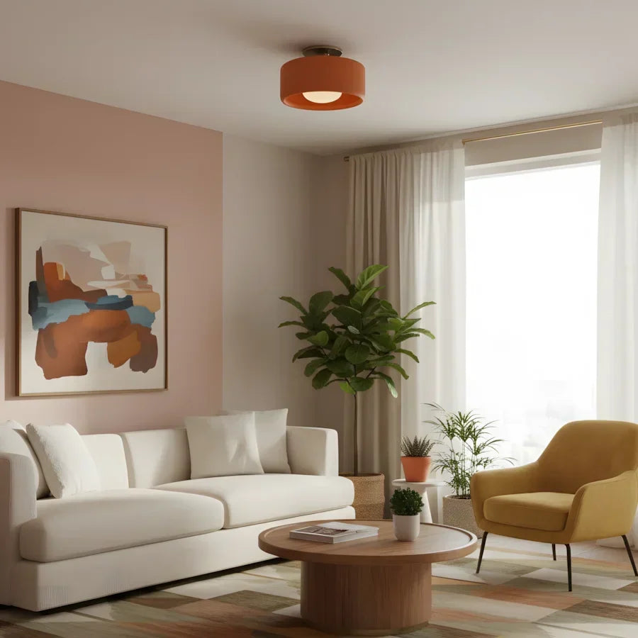Zora Minimalist Porcelain Ceiling Light | Scandinavian Flush Mount