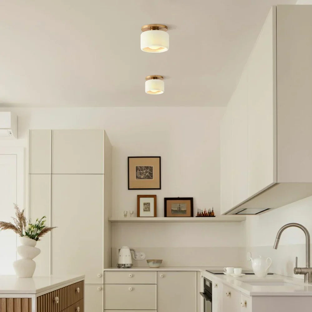 Zora Minimalist Porcelain Ceiling Light | Scandinavian Flush Mount