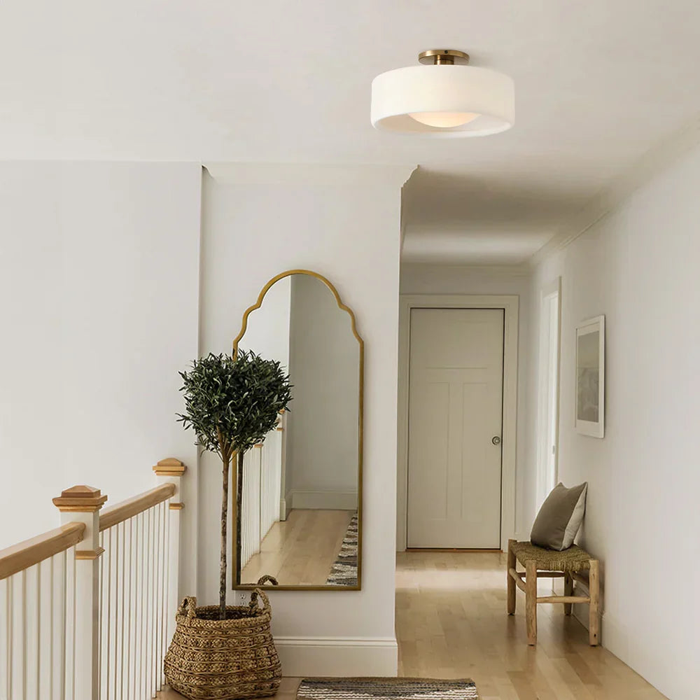 Zora Minimalist Porcelain Ceiling Light | Scandinavian Flush Mount