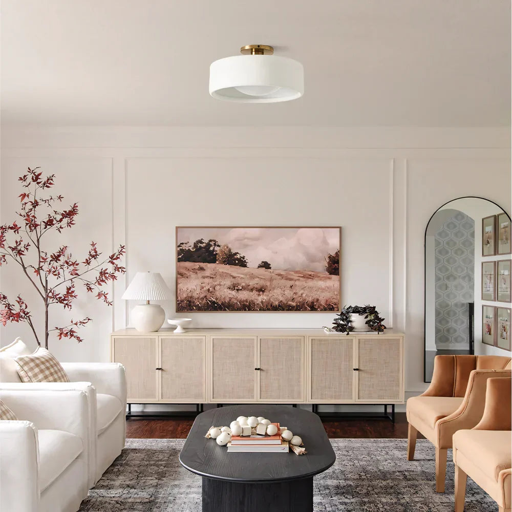 Zora Minimalist Porcelain Ceiling Light | Scandinavian Flush Mount