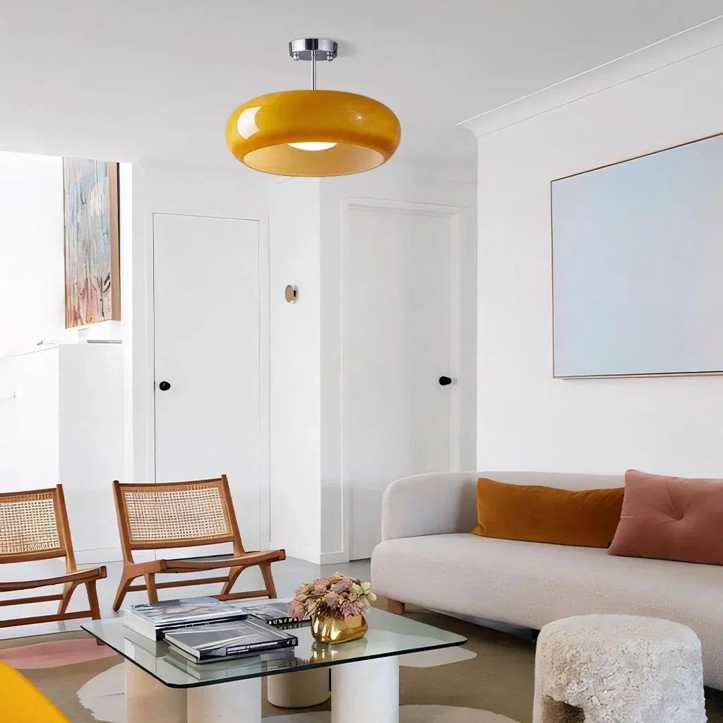Plafonnier rond Veda Bauhaus - Montage encastré moderne du milieu du siècle
