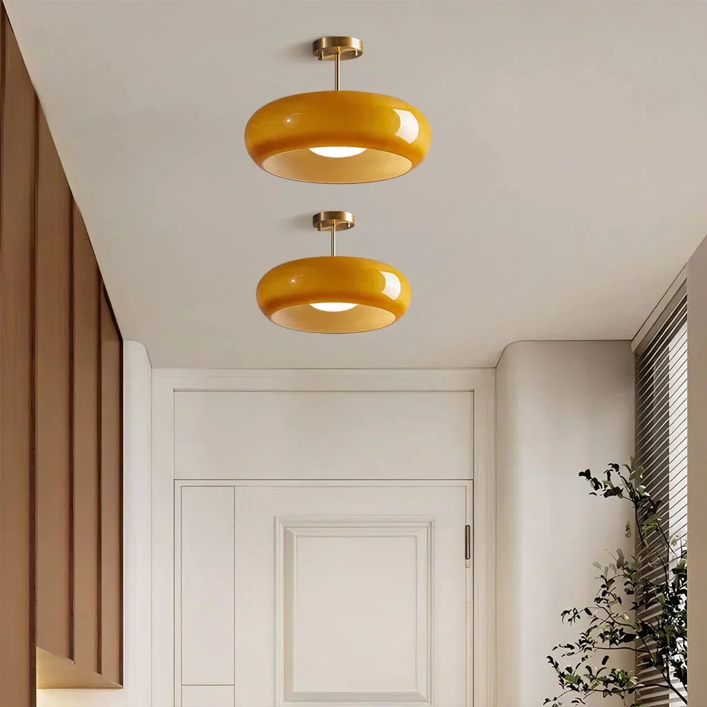 Plafonnier rond Veda Bauhaus - Montage encastré moderne du milieu du siècle