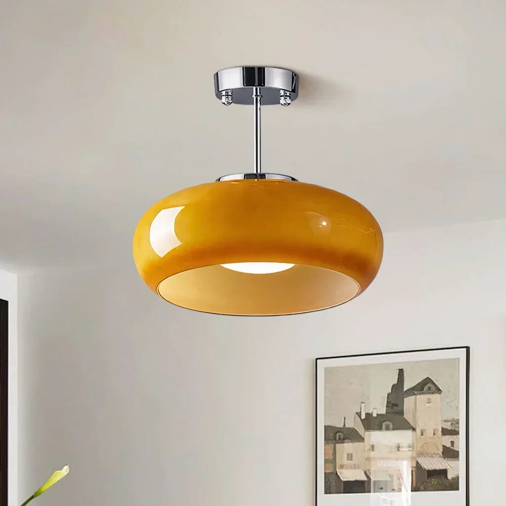 Plafonnier rond Veda Bauhaus - Montage encastré moderne du milieu du siècle