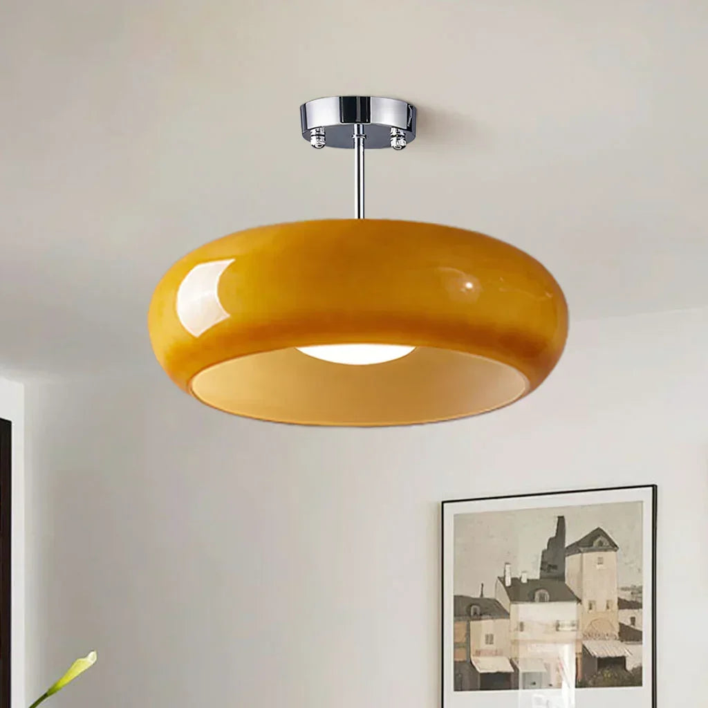 Plafonnier rond Veda Bauhaus - Montage encastré moderne du milieu du siècle