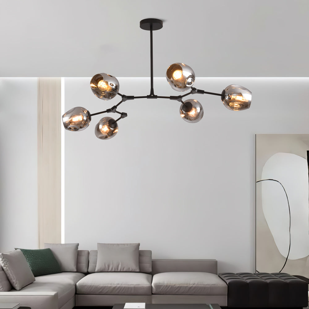 Polak Branching Glass Pendant Light | Modern Mid-Century Chandelier