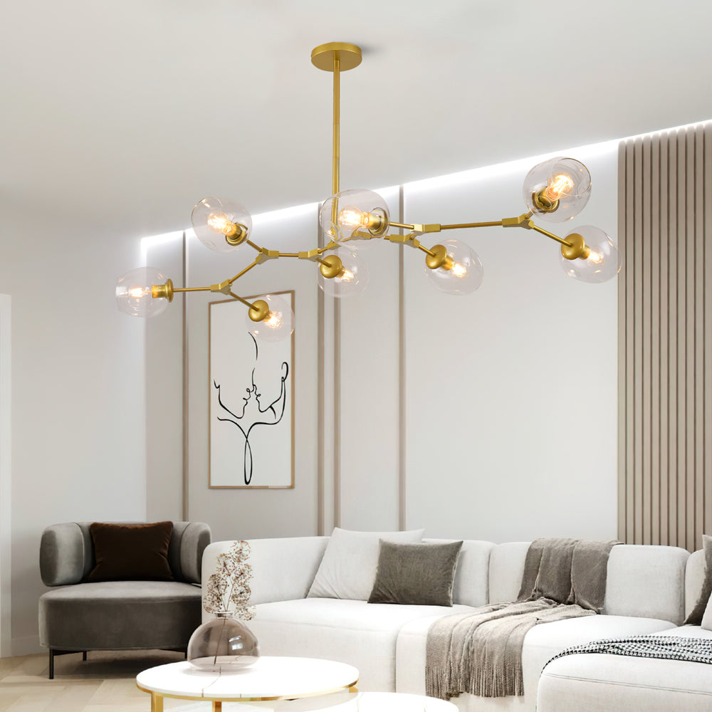 Polak Branching Glass Pendant Light | Modern Mid-Century Chandelier