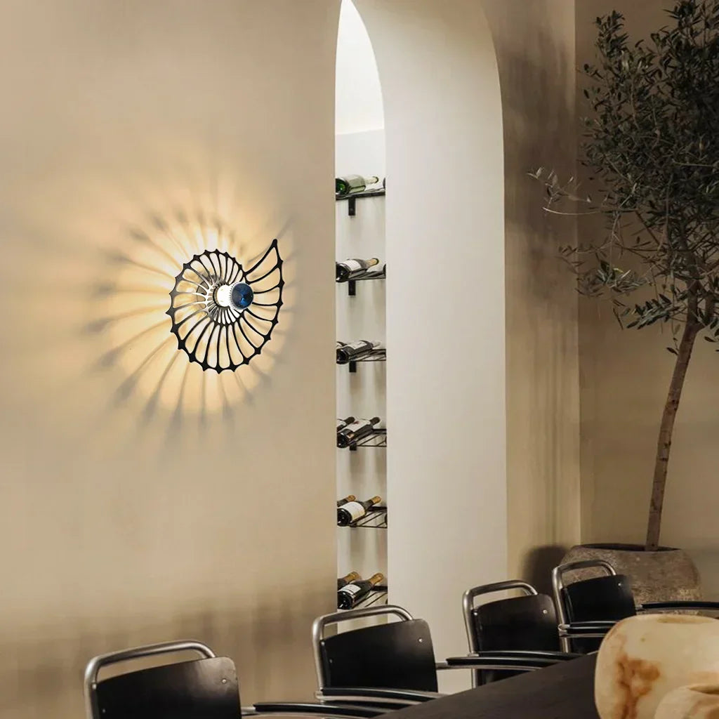 Applique murale décorative LED Aegir Nautilus - Spirale murale de luxe moderne