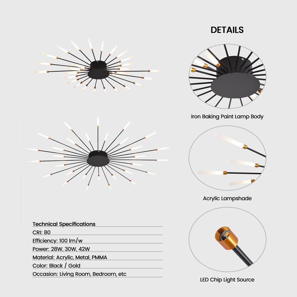 Connoly Moderne Spiral-Sputnik-Deckenleuchte - LED-Deckenleuchte/Kronleuchter