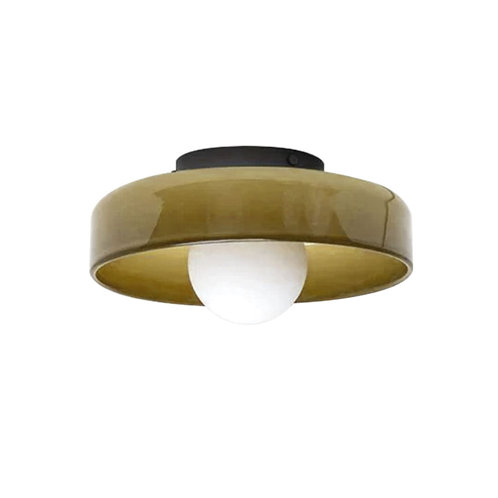 Morrow Glass Disc Flush Mount Ceiling & Wall Light | Modern Designer Sconce