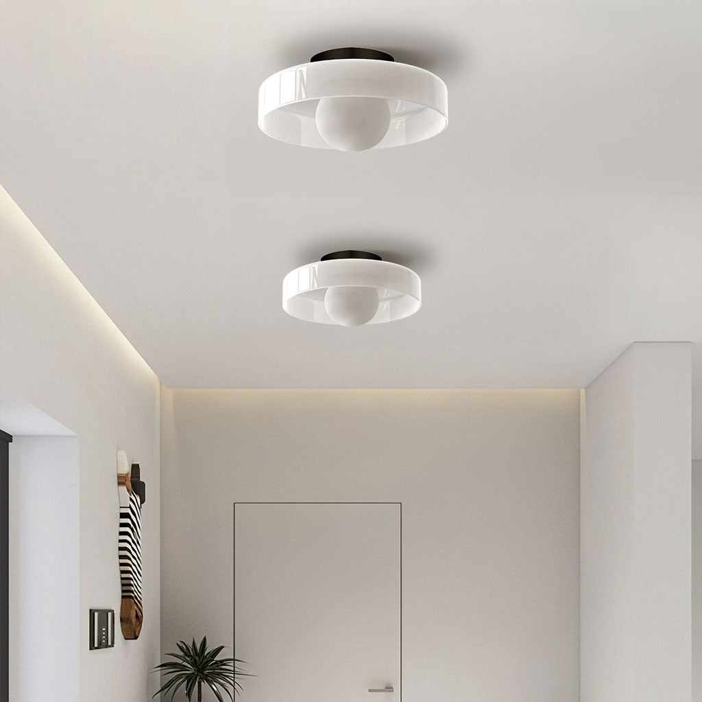 Morrow Glass Disc Flush Mount Ceiling & Wall Light | Modern Designer Sconce