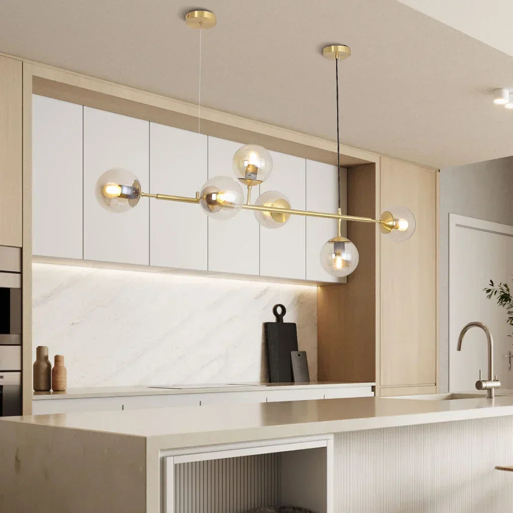 Kenzo Modern Glass Orb Pendant Light - Minimalist Hanging Lamp