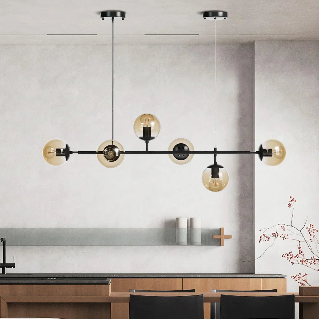 Kenzo Modern Glass Orb Pendant Light - Minimalist Hanging Lamp