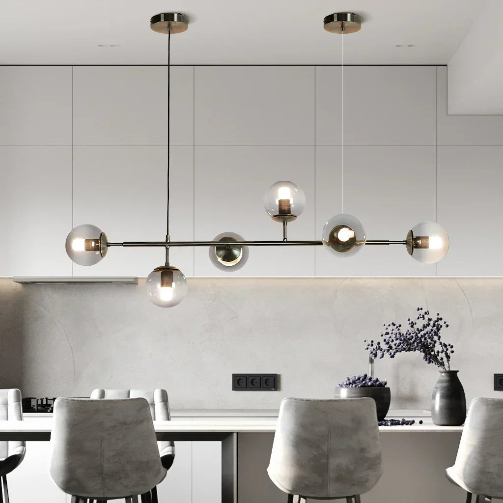 Kenzo Modern Glass Orb Pendant Light - Minimalist Hanging Lamp