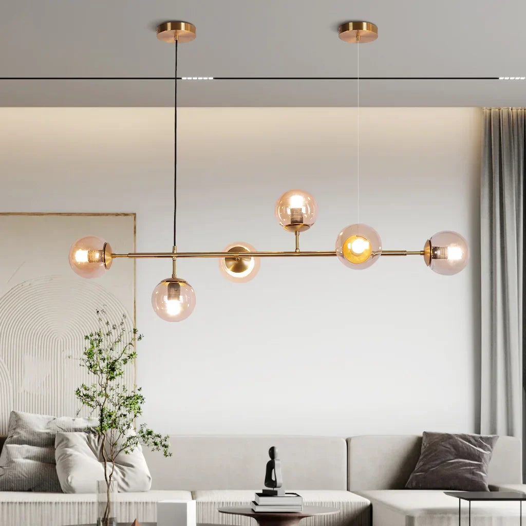 Kenzo Modern Glass Orb Pendant Light - Minimalist Hanging Lamp