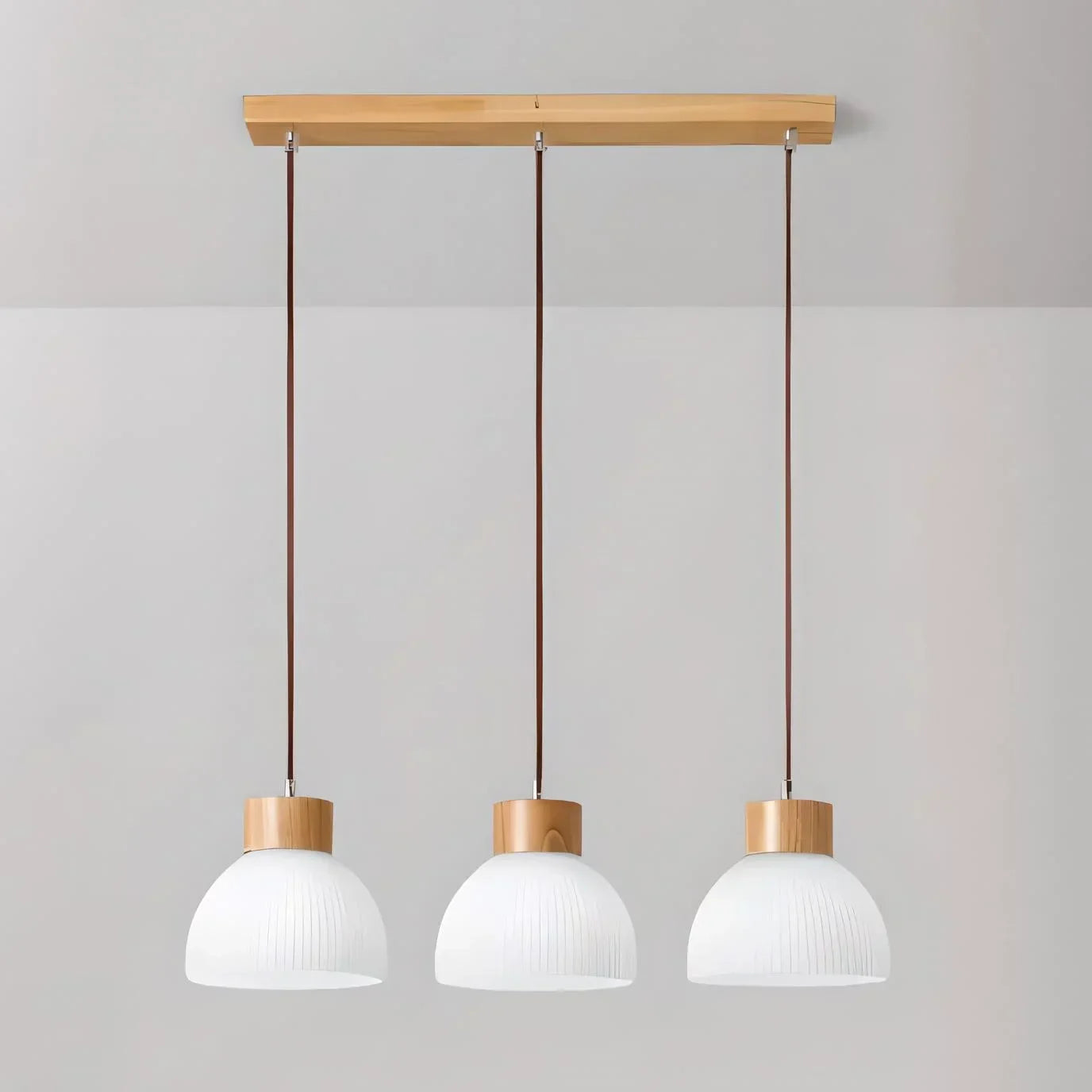 Bragi 3-Light White Ribbed Glass Pendant Lamp | Modern Dining Room Light
