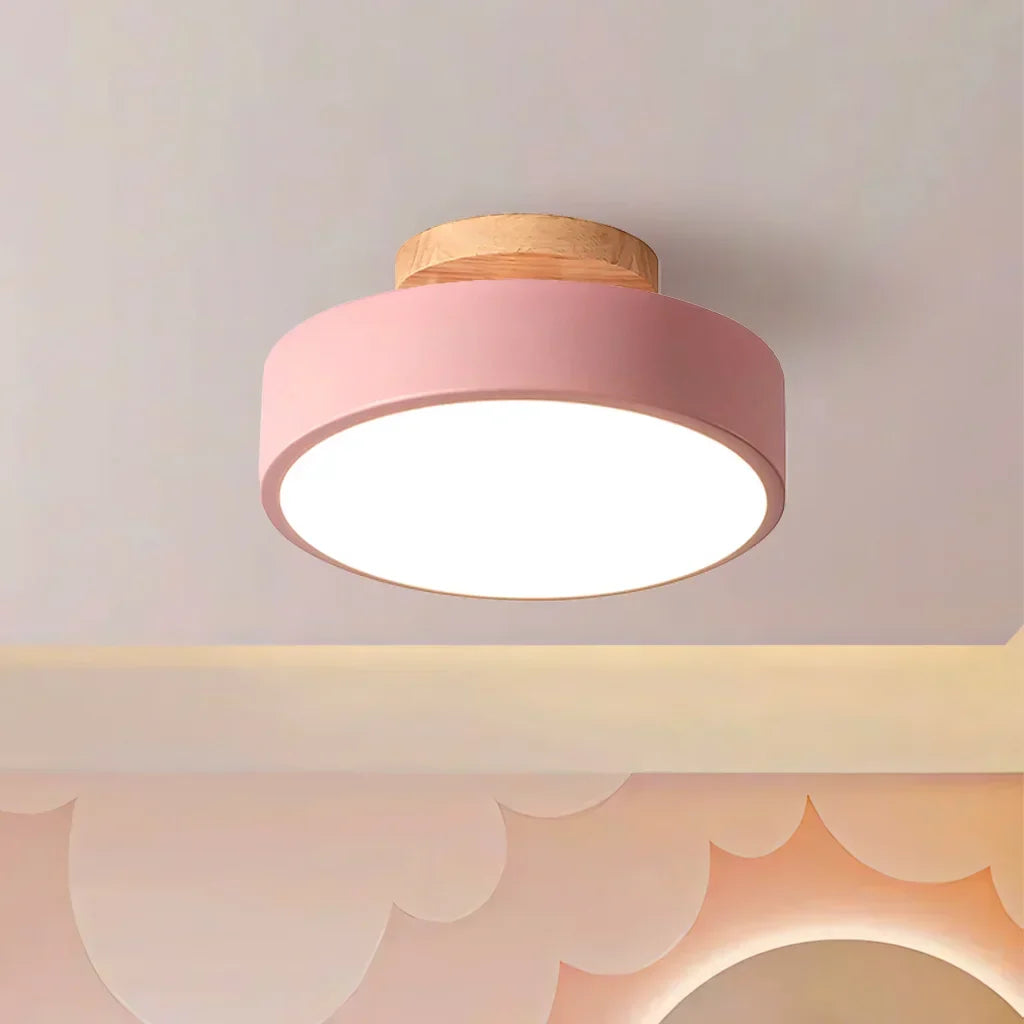 Eir Macaron Runde Deckenleuchte Holzmaserung | Moderne nordische Aufbauleuchte
