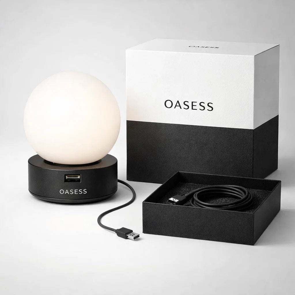 Orange OASESS Sphere USB Table Lamp