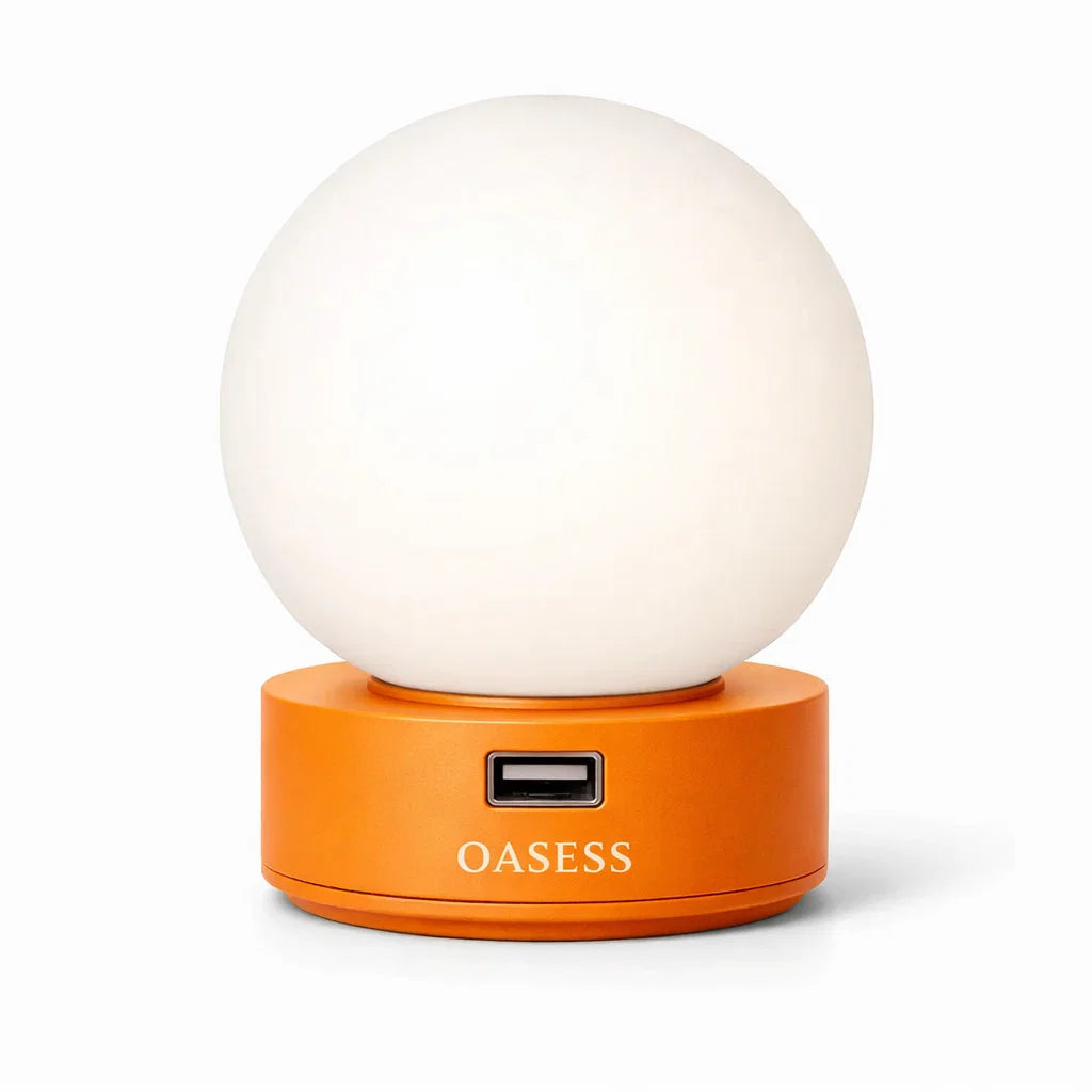 Orange OASESS Sphere USB Table Lamp