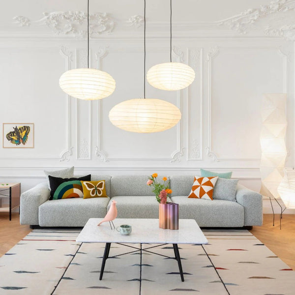 Wabi-Sabi Round Silk Pendant Light