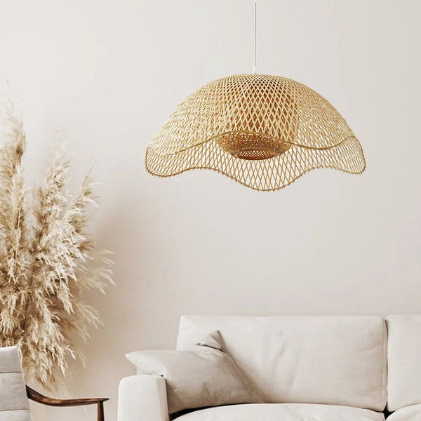 Stylish Wave Bamboo Pendant Light