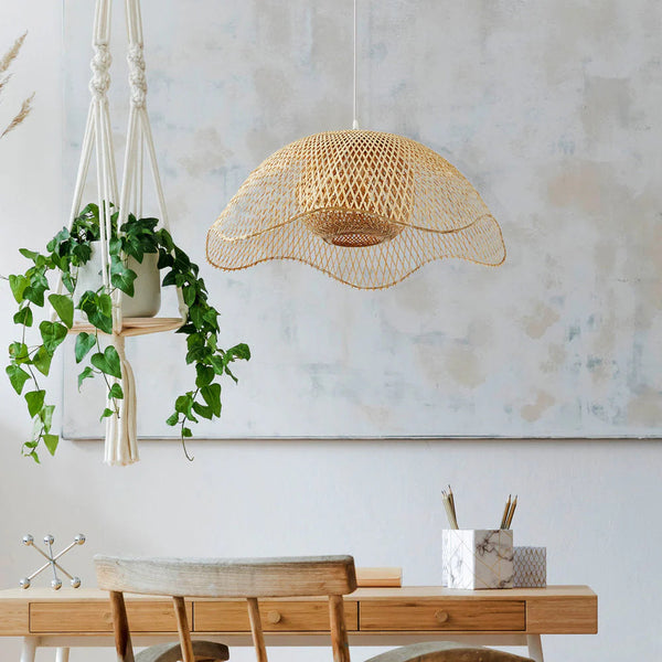 Stylish Wave Bamboo Pendant Light