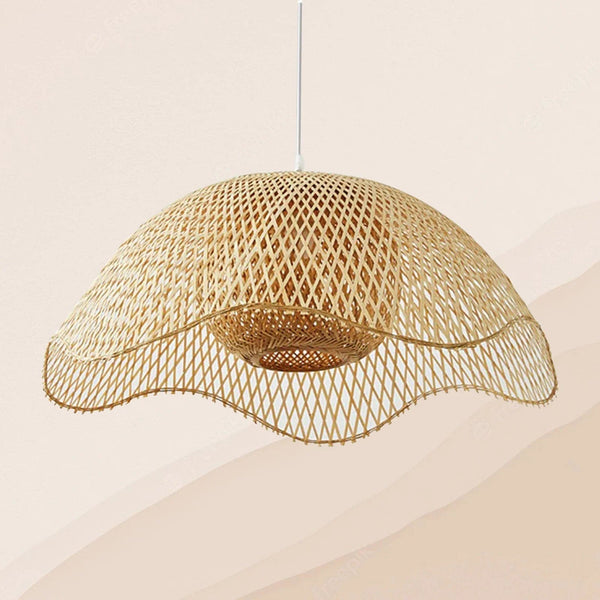 Stylish Wave Bamboo Pendant Light