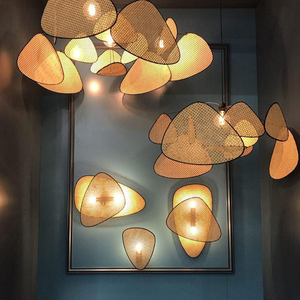 Stylish Geometric Bamboo Wall Light
