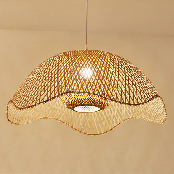 Stylish Wave Bamboo Pendant Light
