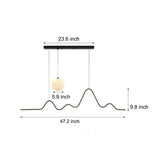 47 24 Modern Wavy Linear Moon Led Kitchen Island Pendant Light