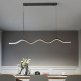 1 Light Black Wave Linear Led Pendant Light