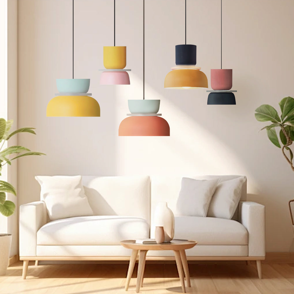Lucie Nordic Color Block Pendant Light - Modern Minimalist Hanging Lamp