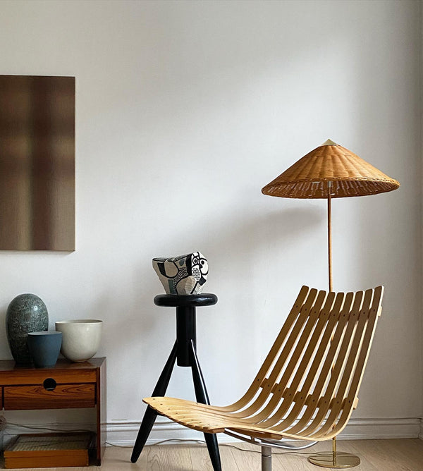 Minimalist Cone Bamboo Floor Light