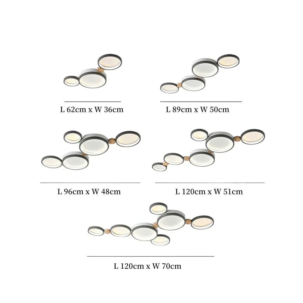 Alina Macaron Circle Array LED Ceiling Light - Modern Minimalist Flush Mount