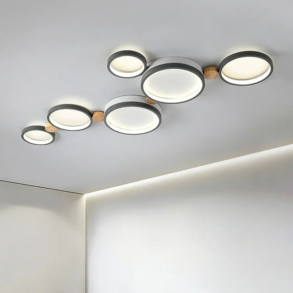 Alina Macaron Circle Array LED Ceiling Light - Modern Minimalist Flush Mount